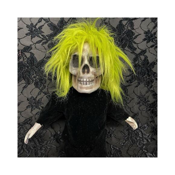 OOAK Creepy Odd 16” Skeleton Head Horror Spooky Scary Halloween Artist Art - Picture 4 of 10